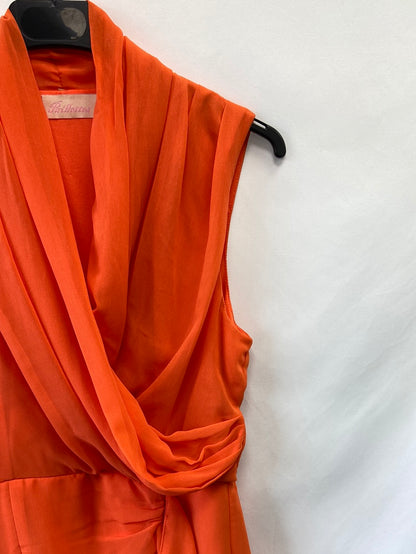 PAILLETTES.Vestido naranja fruncido T.S
