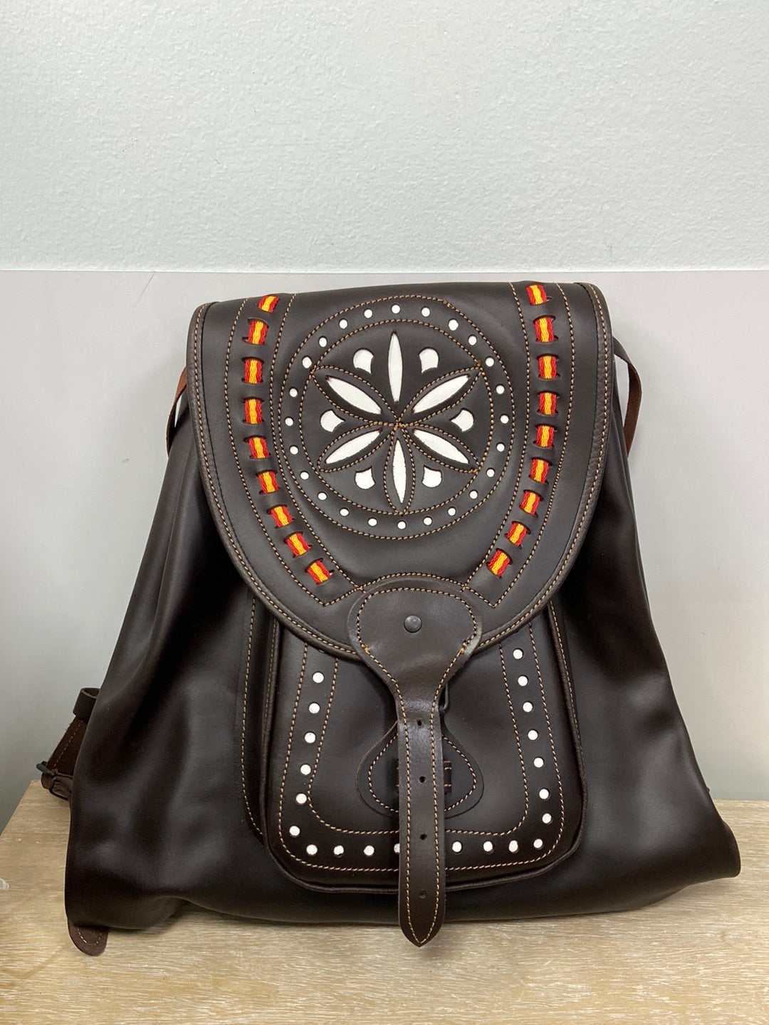 OTHERS. Oversized leather backpack