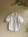 H&M.Camisa blanca manga corta abullonada T.s