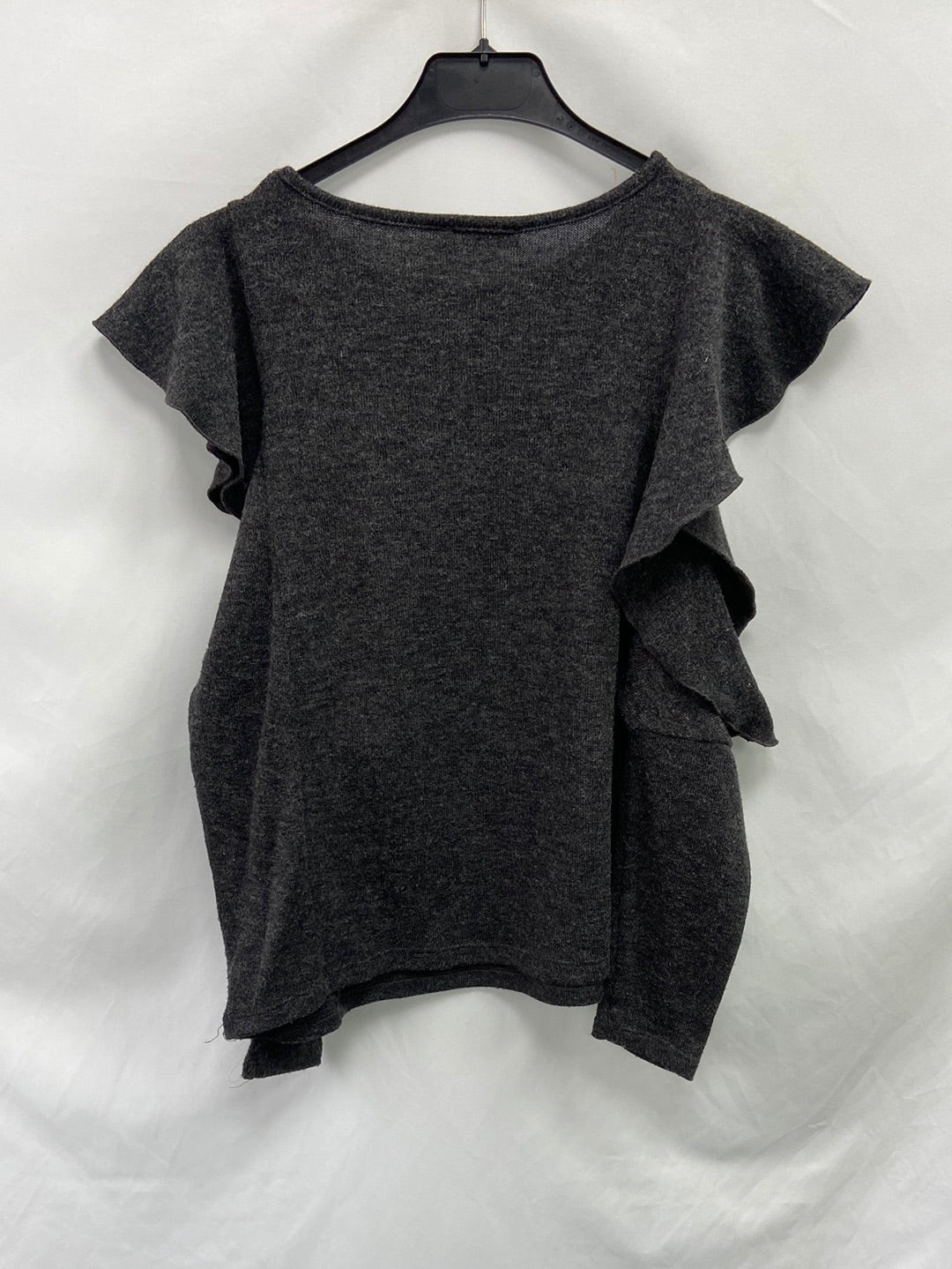 ZARA.Jersey gris hombros descubiertos T.s