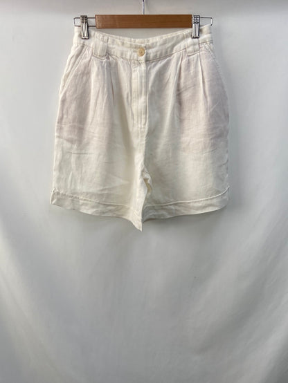 MASSIMO DUTTI.Bermudas lino blancas T.36