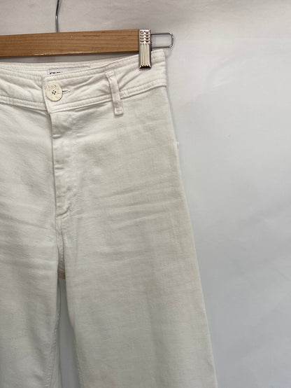 ZARA.Pantalones blancos culotte T.34