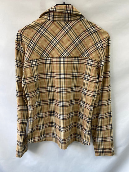 MOTIVI.Camisa beige cuadros T40(m)