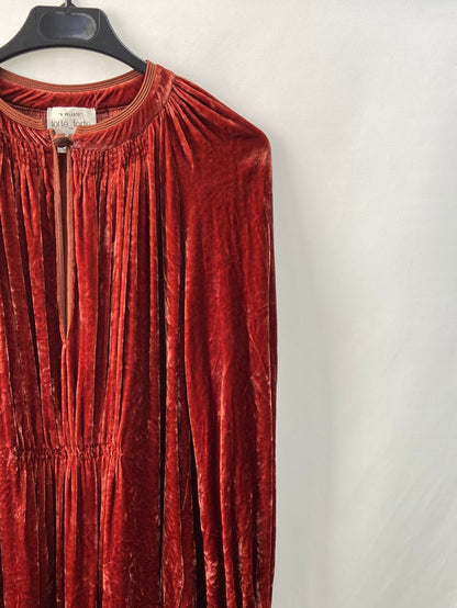 FORTE_FORTE.Vestido midi oversized terciopelo T.0(xs)