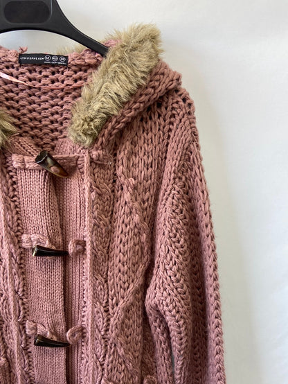 PRIMARK. Pink hooded cardigan size 40