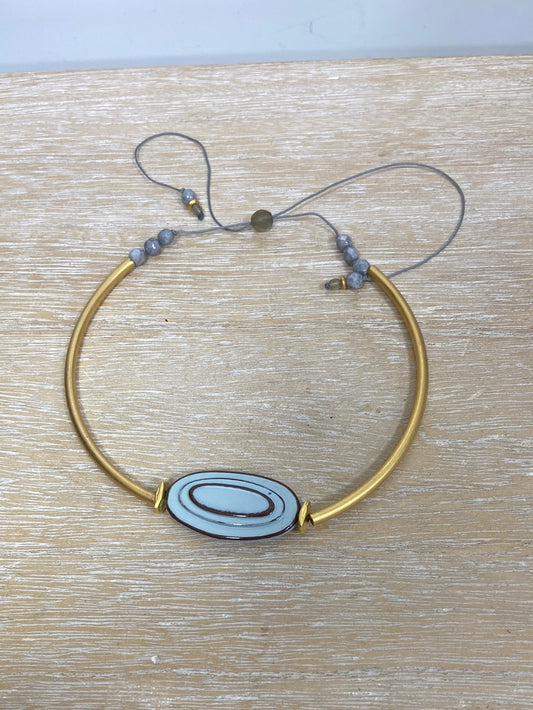 OTRAS.Collar gargantilla dorado y azul