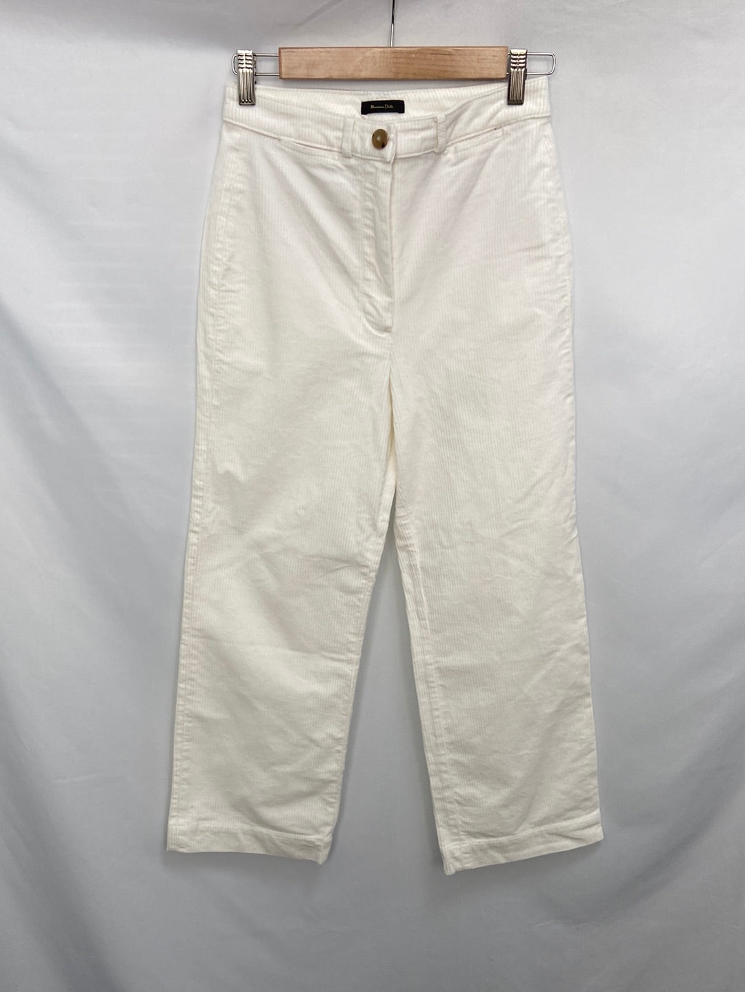 MASSIMO DUTTI. Straight-leg corduroy trousers, size 34