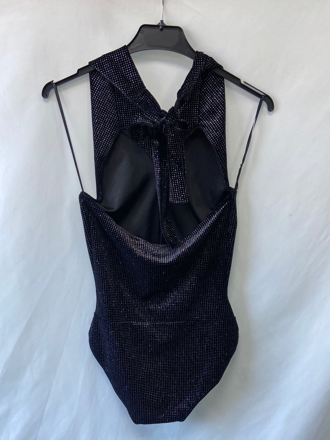 MANGO:Body negro y plateado T.S