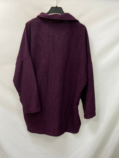 ZARA.Camisa/sobre camisa morada pana oversized T.M
