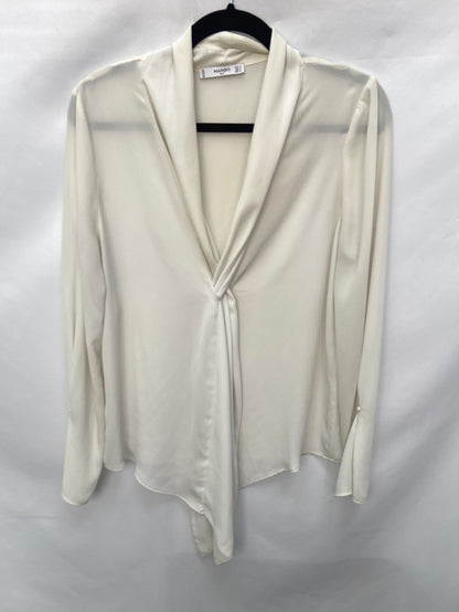 MANGO.Blusa blanco roto anudada T.M