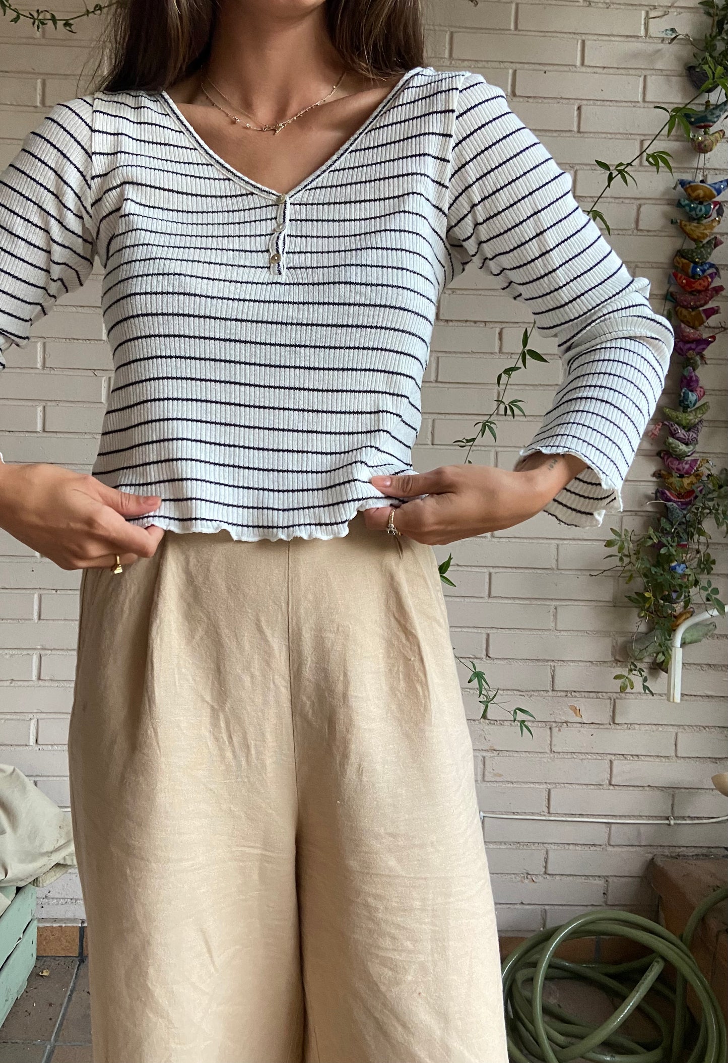 White striped Ts top