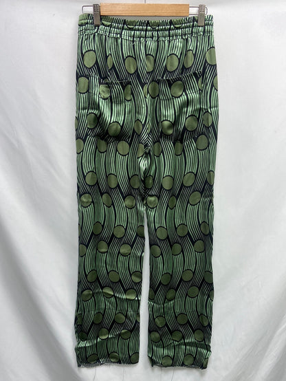 ZARA.Pantalones fluidos verdes T.S