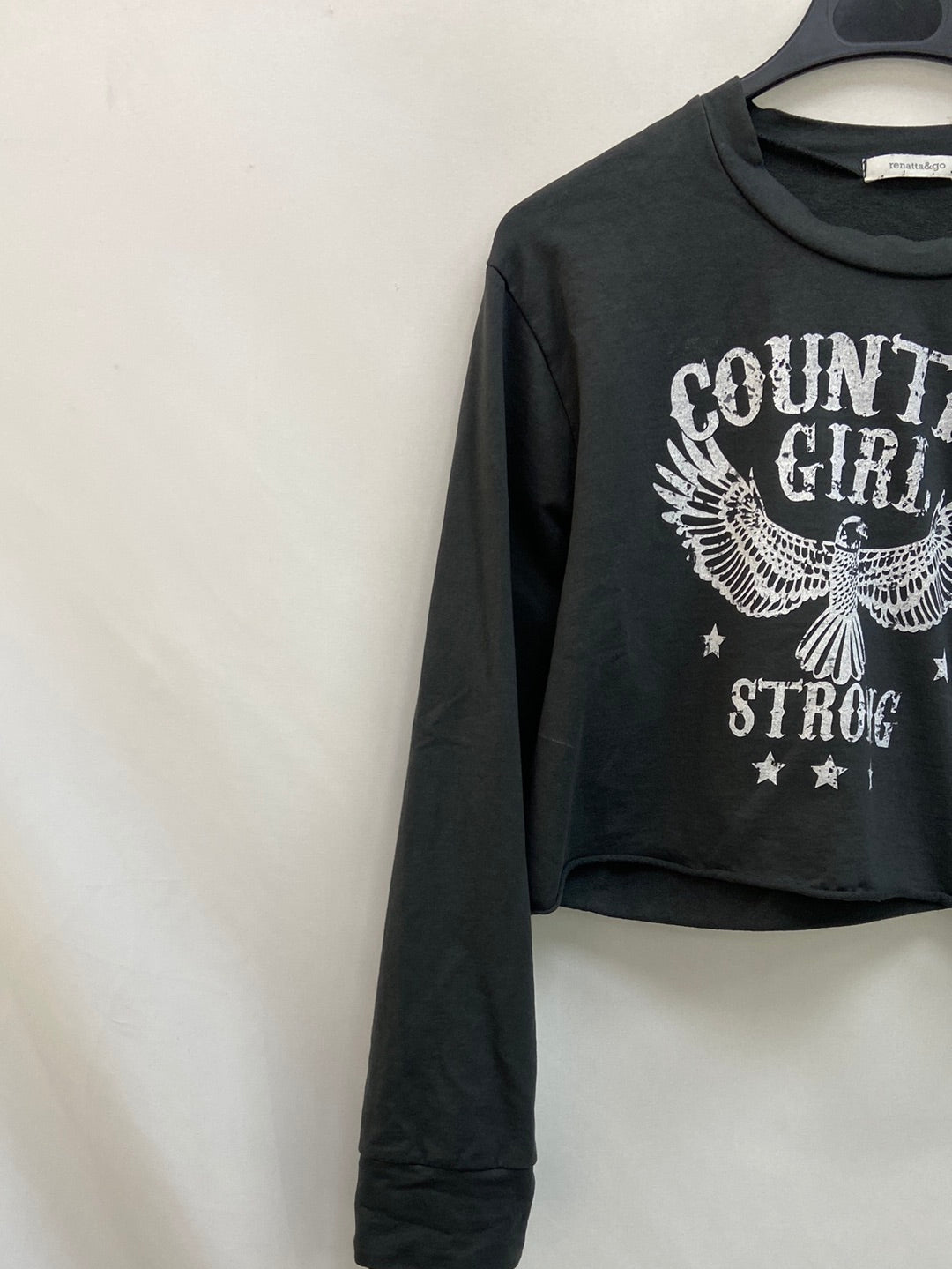 RENATTA&GO.Camiseta gris crop T.S
