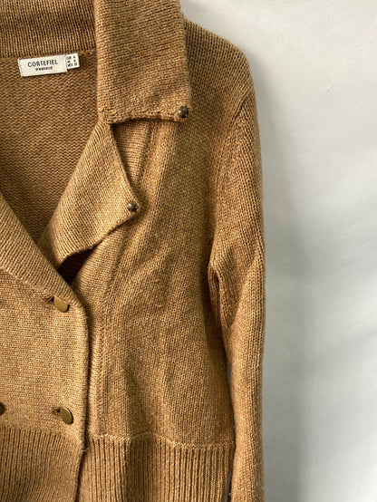 CORTEFIEL.Cárdigan cortito marrón T.M