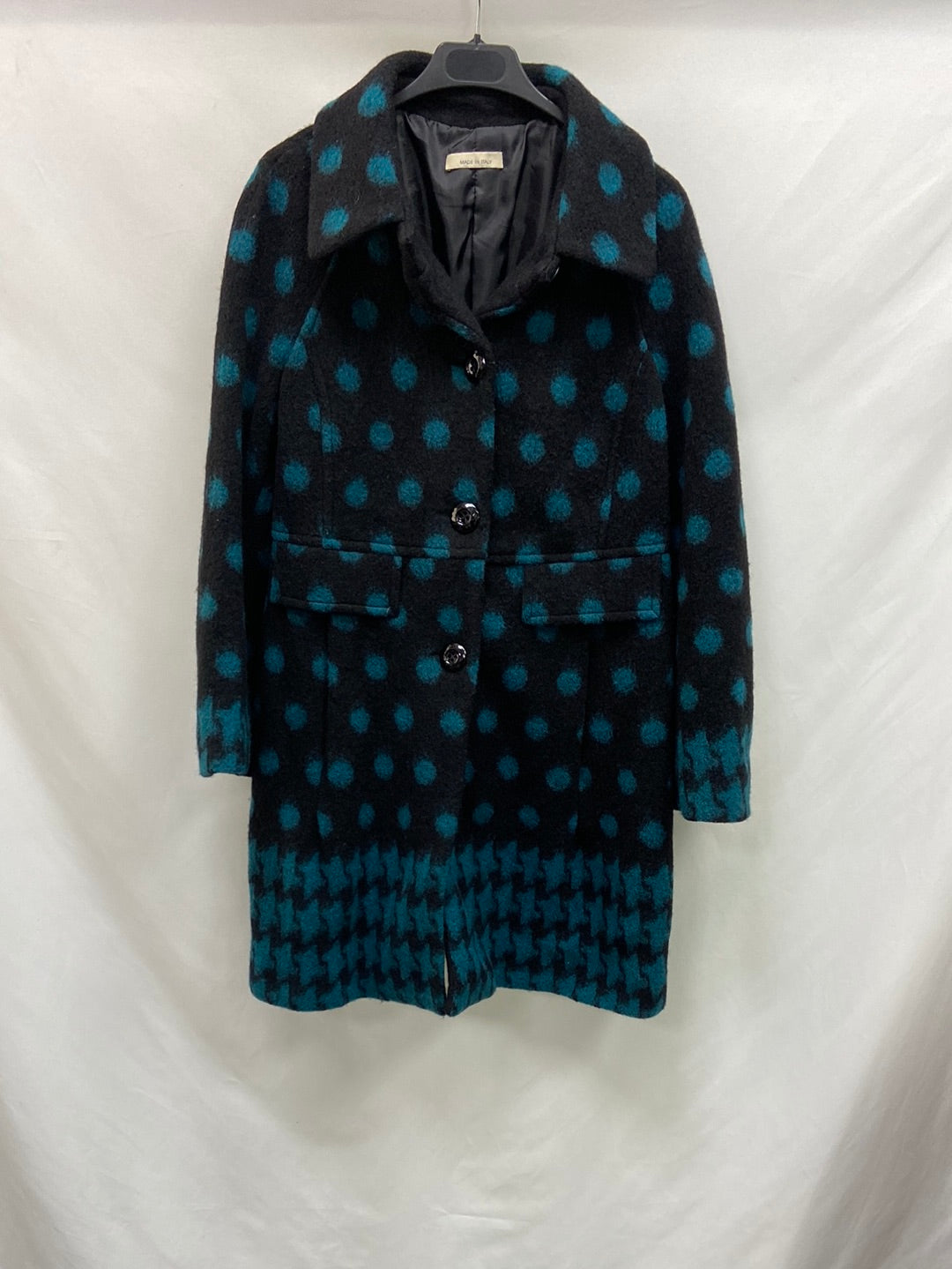 OTRAS.Abrigo lana azul y negro T.XL