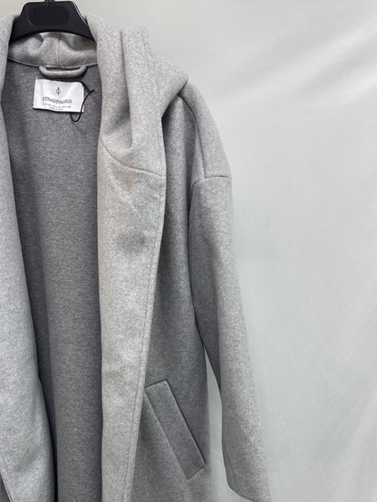 STRADIVARIUS.Abrigo gris oversized T.XS