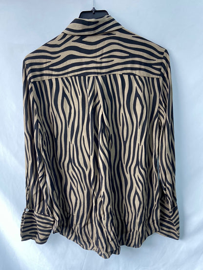 ZARA.Camisa fluida animal print T.S