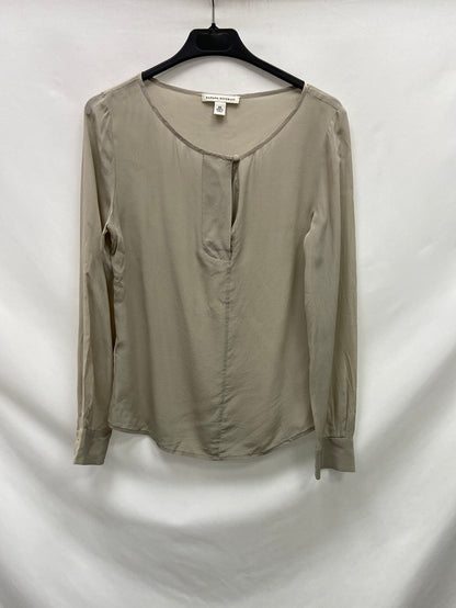 BANANA REPUBLIC.Beige silk blouse T.XS
