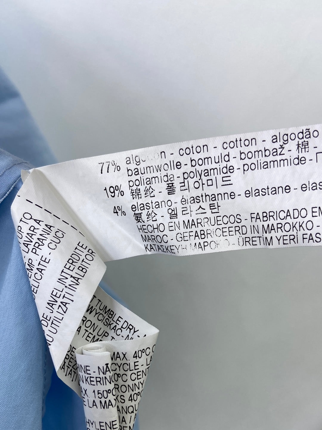 ZARA.Top azul hombros T.S