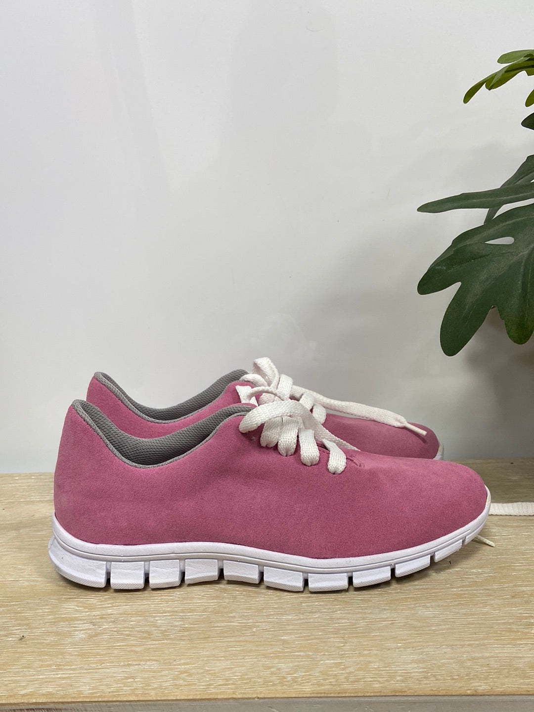 MIMAO. Zapatillas rosas antelina T.37