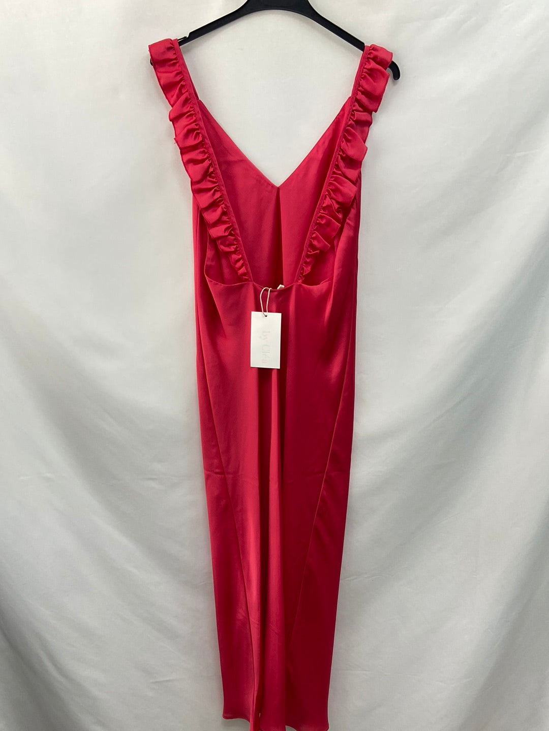 BY CLÉA.Vestido midi rosa satinado (36,38,40)