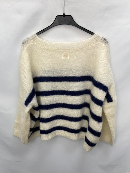 DES PETITES HAUTS.Striped mohair sweater T.xs