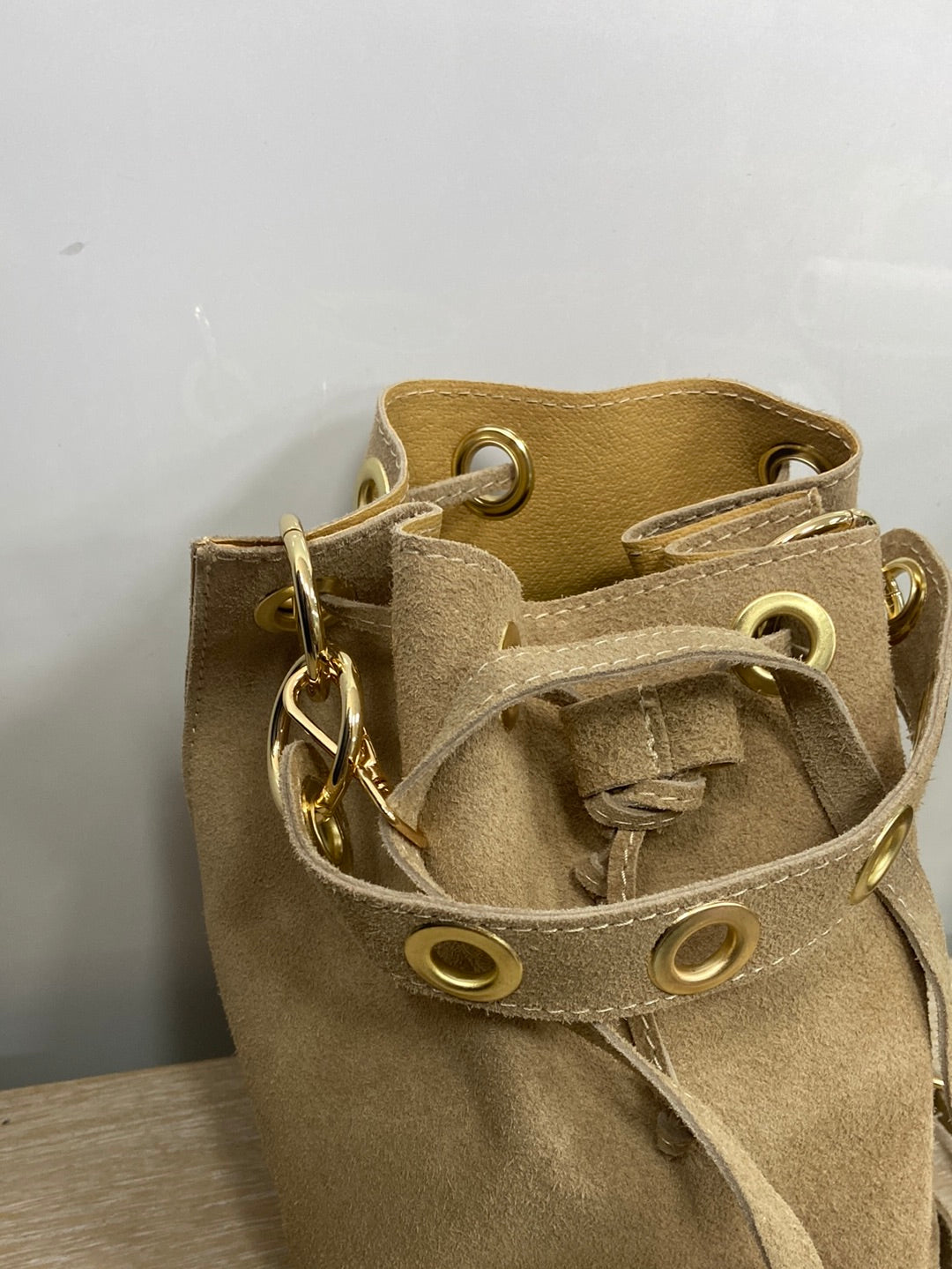 AMEÉ.Bolso piel beige