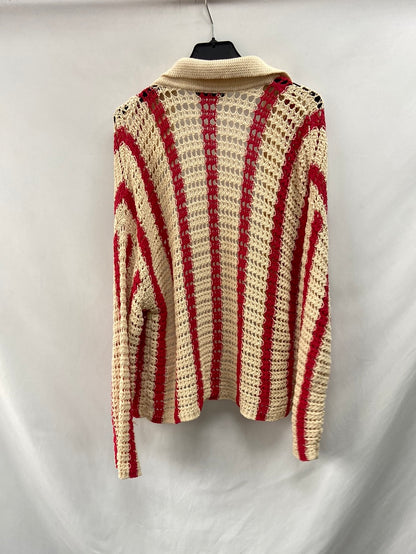 ZARA.Rebeca croché bicolor T.S