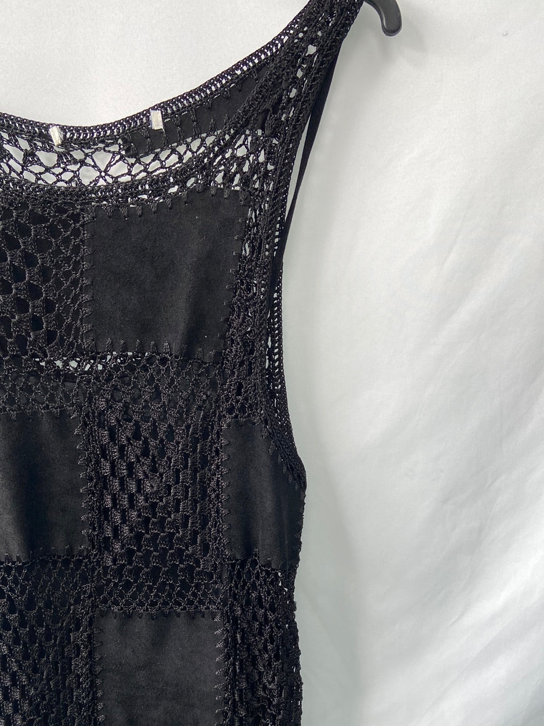 OTRAS.Vestido negro doble textura T.M