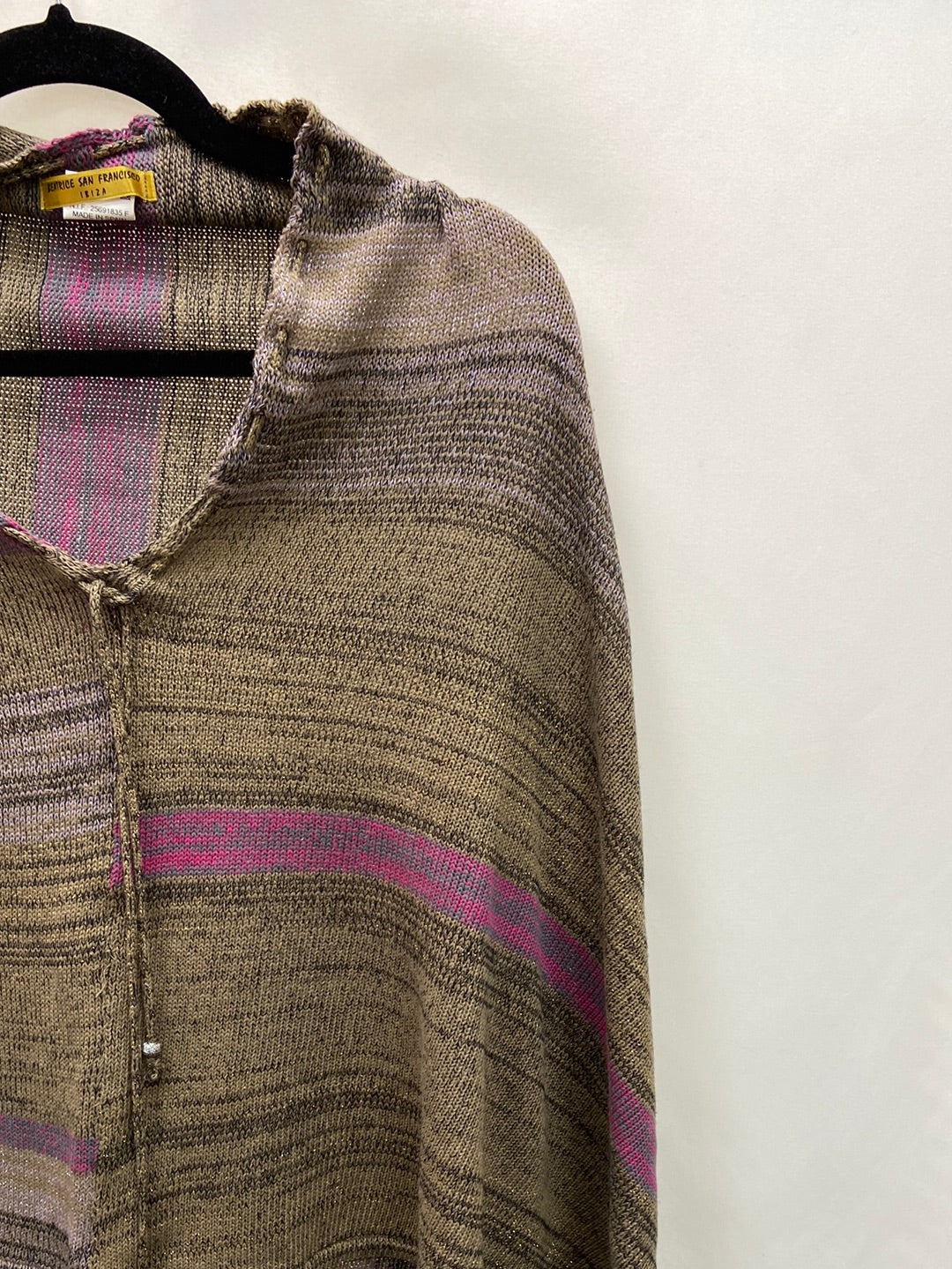 BEATRIZ SAN FRANCISCO. Striped knit poncho