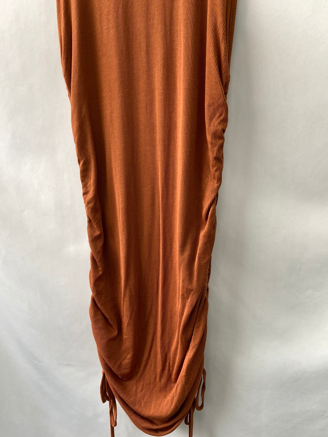 OTRAS.Vestido marrón fruncido punto TU(s)