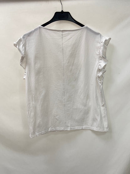 OTRAS.Camiseta blanca detalles encaje TU (S)