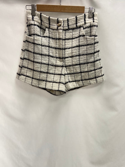 ZARA.Shorts tweed cuadros T.s