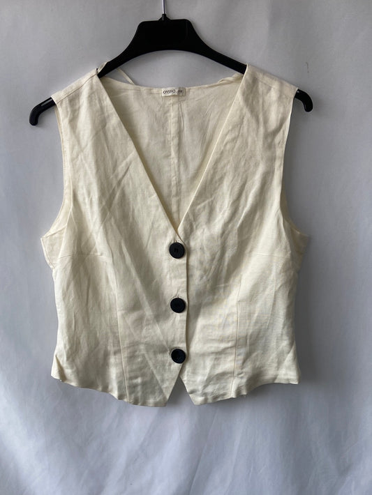 OYSHO.Top/chaleco Lino beige T.M