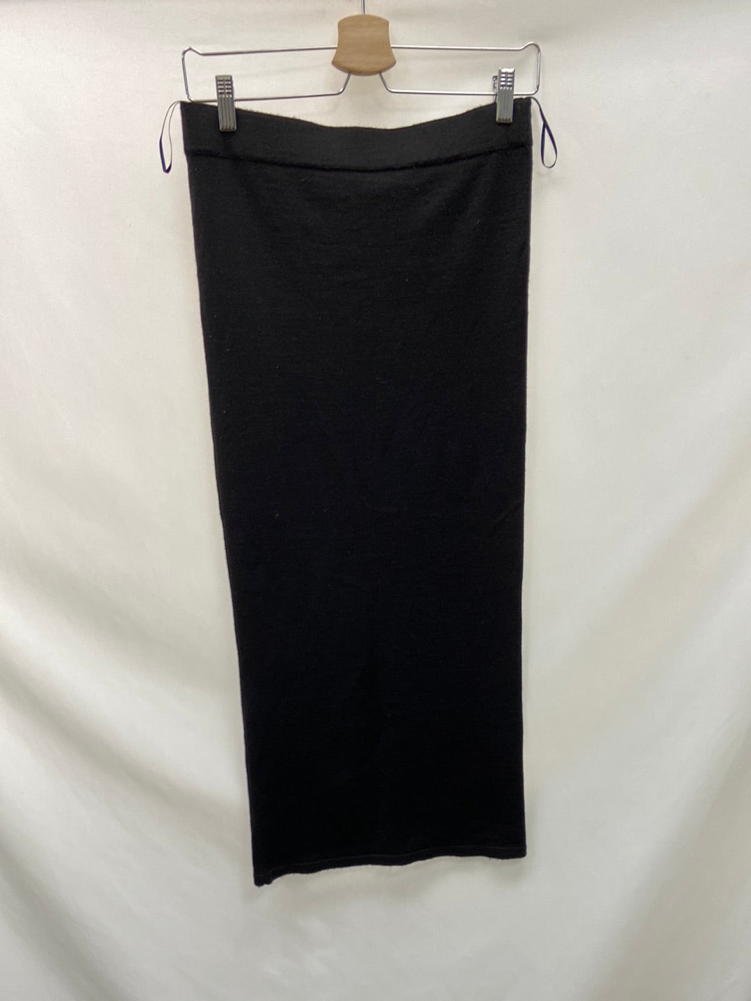 ZARA.Falda punto midi negra tubo t.L