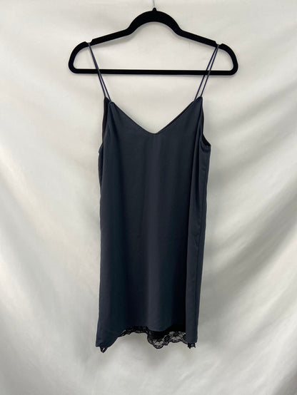 ZARA.Vestido gris lencero T.m