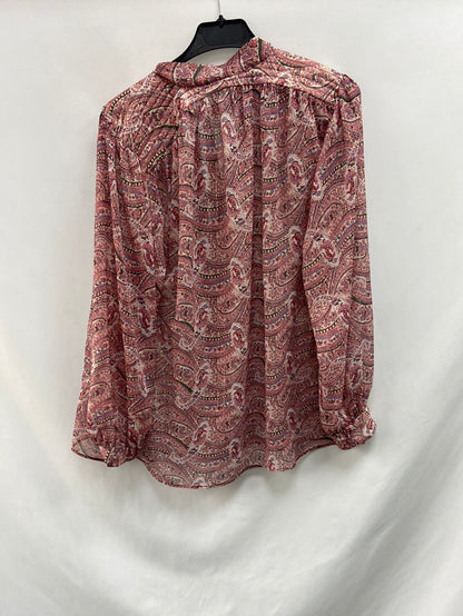 ZARA.Blusa estampada tonos rosas T.S