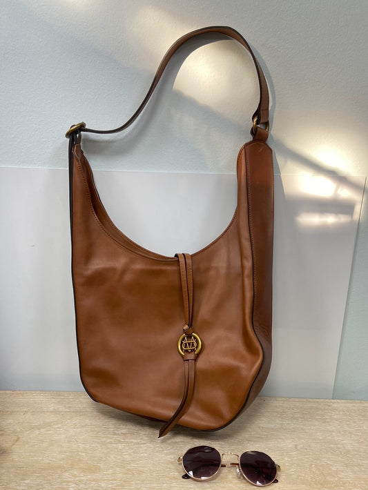 MASSIMO DUTTI. Camel leather bag