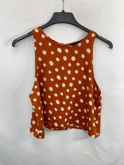 FOREVER21.Top halter naranja topos T.s