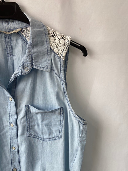 BERSHKA.Top doble textura T.M