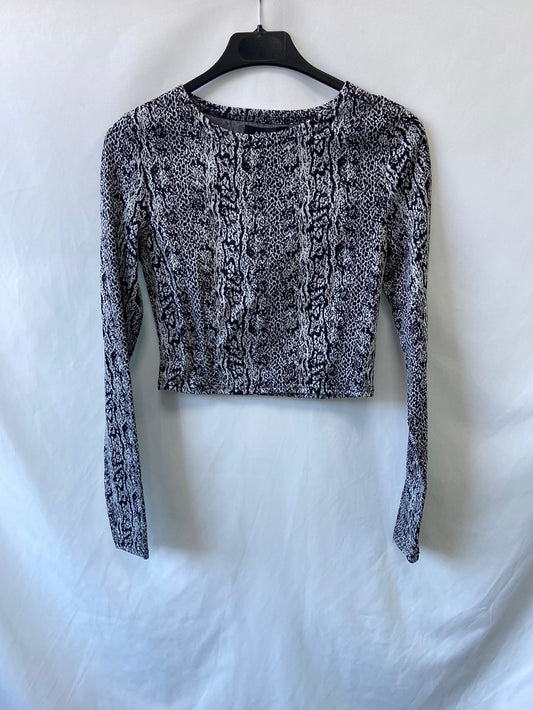 AMISU.Croptop punto elastico serpiente T.36