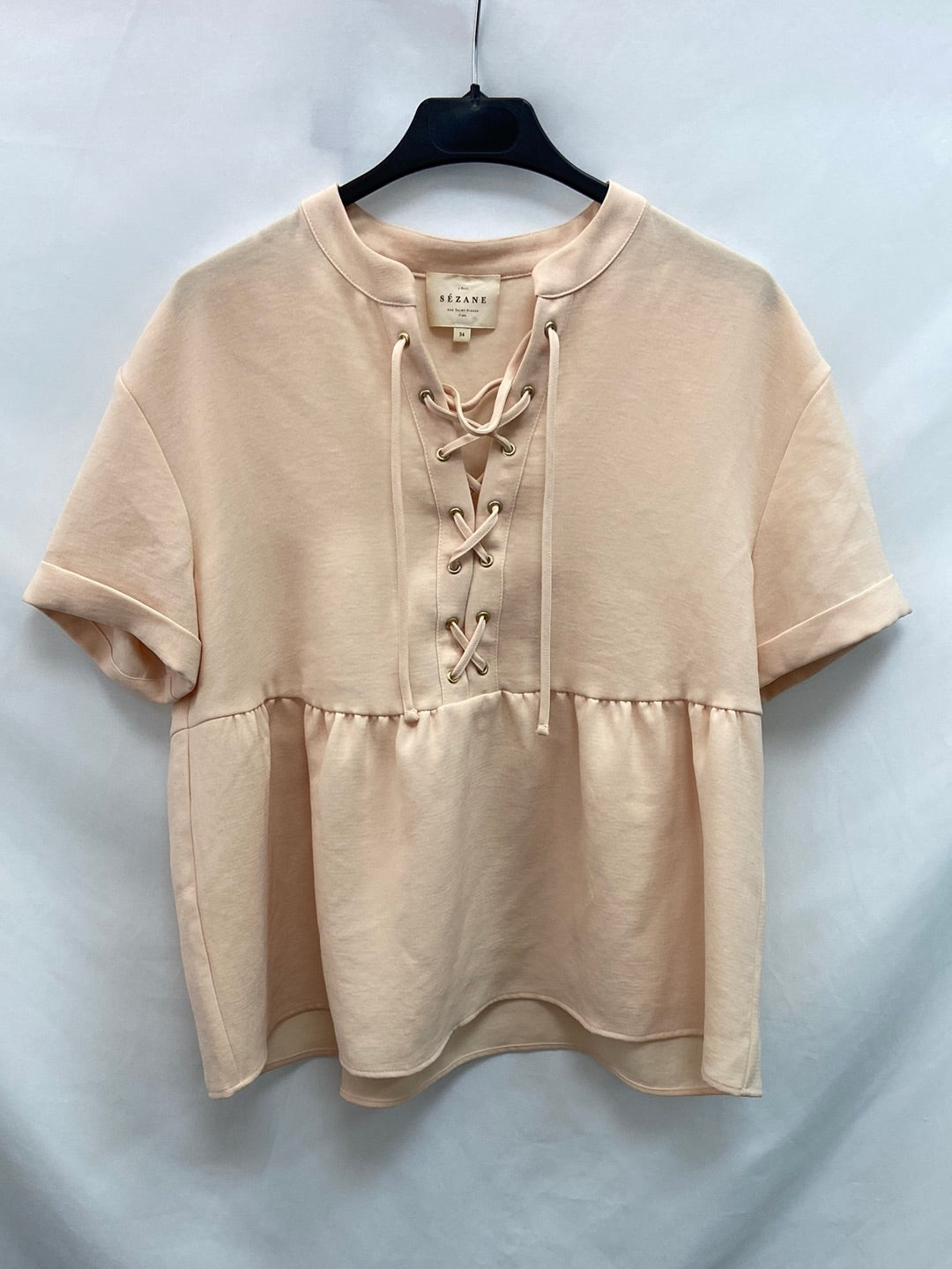 SÉZANE. Oversized pale pink blouse T.34