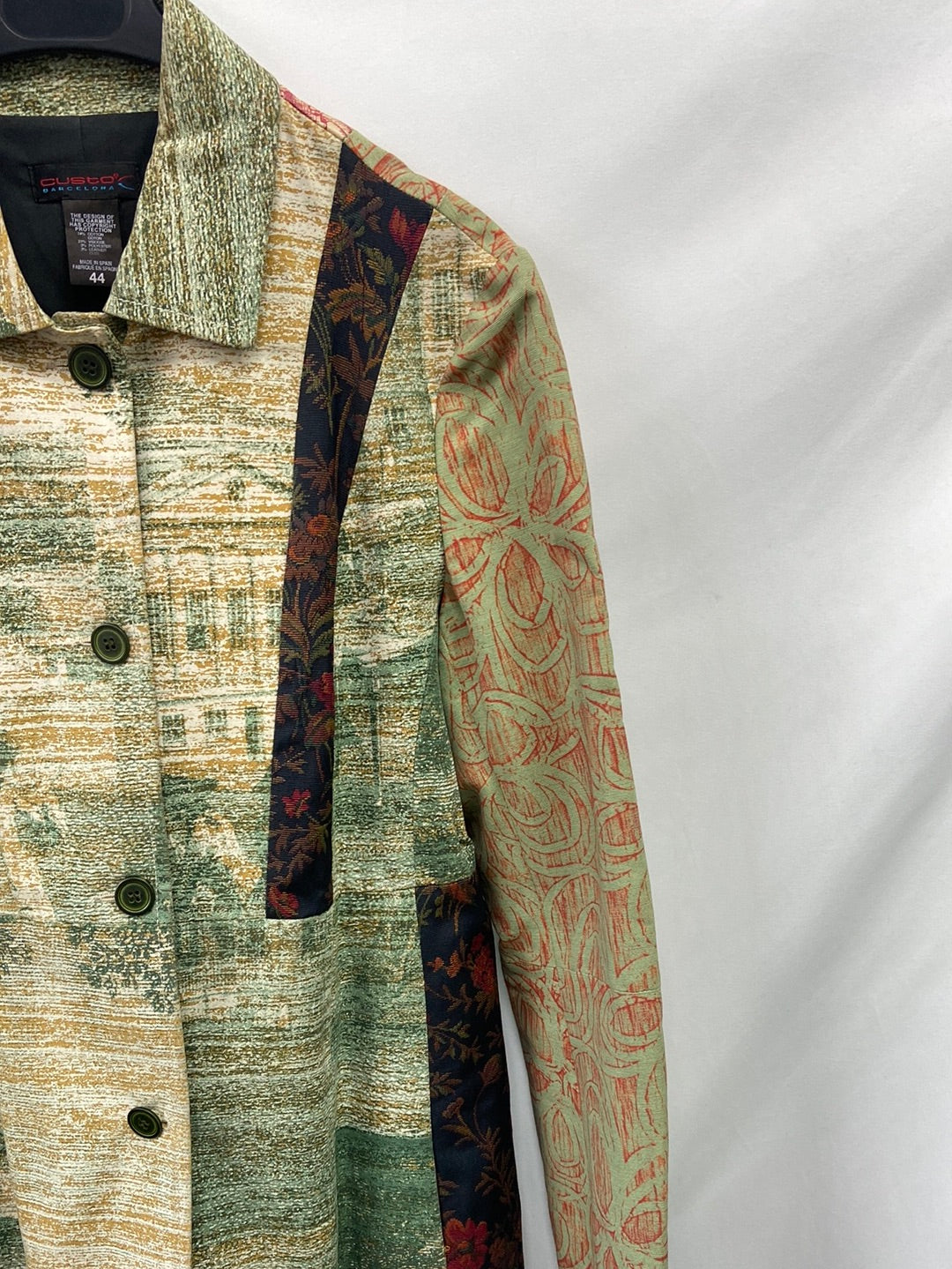 CUSTO.Long printed coat T.44