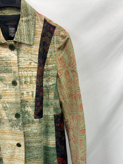 CUSTO.Long printed coat T.44