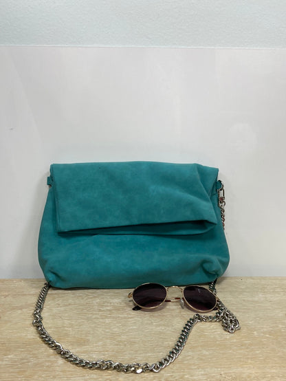 MarketJUSTFAB. Blue suede bag