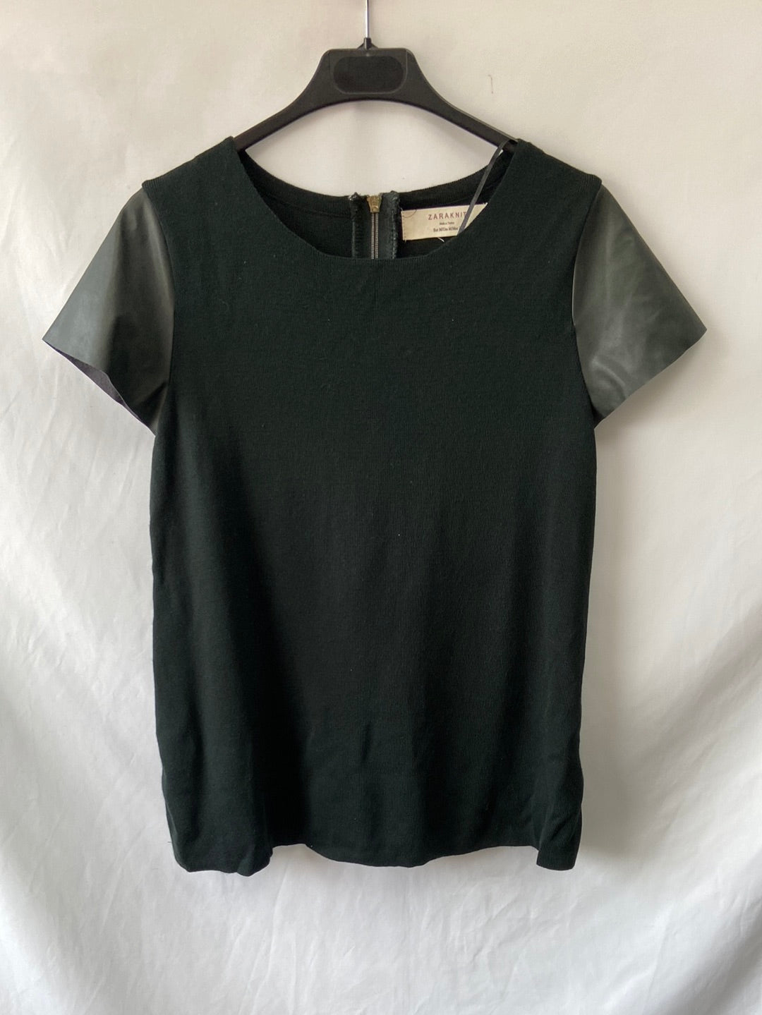 ZARA.Green double texture T-shirt Tm