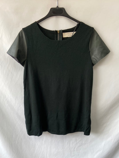 ZARA.Green double texture T-shirt Tm