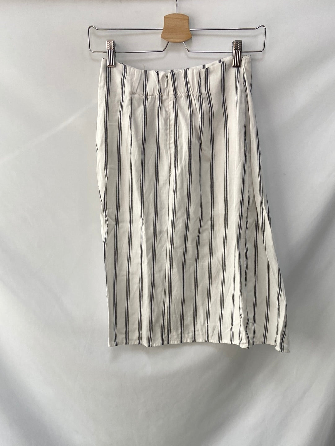 ZARA.Falda lino midi rayas T.M