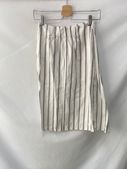 ZARA.Falda lino midi rayas T.M