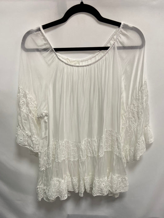 OTRAS.Top blanco cuello barco encaje TU(M)